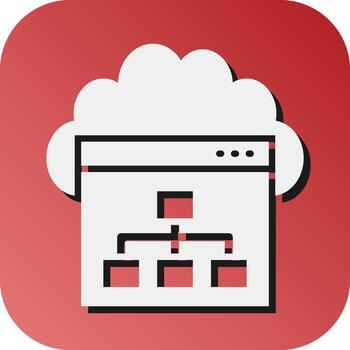 Cloud Computing Vector Glyph Gradient Background Icon For Personal And Commercial Use.