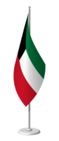 Kuwait bandiera su pennone per registrazione di solenne evento, incontro straniero ospiti. nazionale bandiera di Kuwait. png Immagine su trasparente indietro