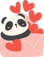 Cute Baby Panda Valentine love letter png