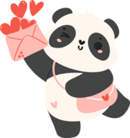 Cute Baby Panda Valentine love letter png