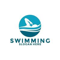 swimming logo icon vector, Swim logo design template vector