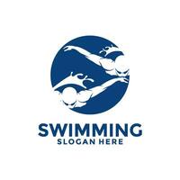 swimming logo icon vector, Swim logo design template vector