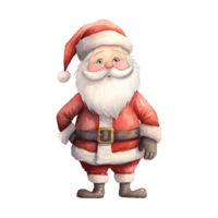 AI generated santa claus standing with a red hat. AI generated image png