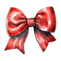 AI generated elegant red bow for winter decor. AI generated image png