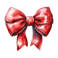 AI generated elegant red bow for winter decor. AI generated image png