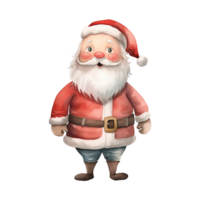 AI generated santa claus standing with a red hat. AI generated image png