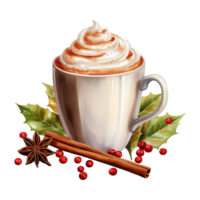 AI generated cup of hot chocolate. AI generated image png