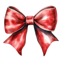 AI generated elegant red bow for winter decor. AI generated image png