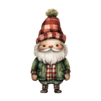 AI generated gnome with a cute red hat and sweater. AI generated image png