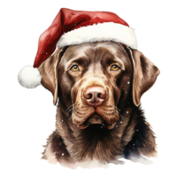 ai generado Labrador perdiguero perro vistiendo un Papa Noel sombrero. ai generado imagen png