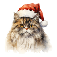 ai generiert persisch Katze tragen ein Santa Hut. ai generiert Bild png
