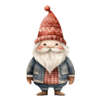 AI generated gnome with a cute red hat and sweater. AI generated image png