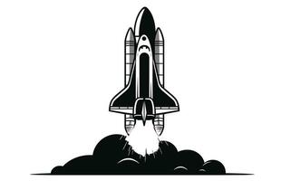 Rocket silhouette illustration astronaut vehicle icon,rocket base icon. Simple sign illustration vector