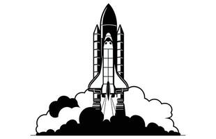 cohete silueta ilustración astronauta vehículo icono, cohete base icono. sencillo firmar ilustración vector