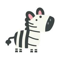 Cute zebra animal doodle cartoon vector