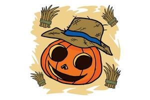 Halloween Pumpkin Head Sublimation Design vector