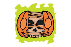Halloween Pumpkin Head Sublimation Design vector