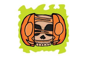 Víspera de Todos los Santos calabaza cabeza sublimación diseño vector