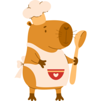 Cute capybara cook png