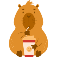 capybara with coffee png