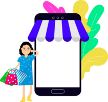 shopping flat illustration png