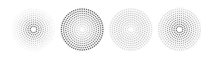 Sound pulsation circles pack. Point radio waves. Isolated vector illustration on white background.