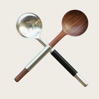 Shovel Ladle with Wooden Handle photo