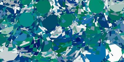 Light Blue, Green vector backdrop with triangles, lines.