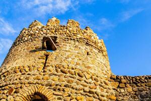 bottom view of tower of Signagi fortification wall photo