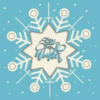 Snowflake shaped label winter paper art Vector illustration