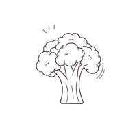 Hand Drawn illustration of broccoli icon. Doodle Vector Sketch Illustration