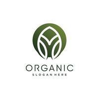 Organic logo vector design illustration with creative element concept