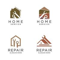 Service logo vector design with modern home idea and creative element concept