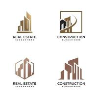 edificio logo vector diseño para construcción con moderno creativo y único estilo