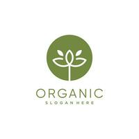 Organic logo vector design illustration with creative element concept