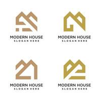 Modern house logo vector design with modern style concept and creative idea