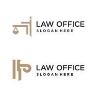 Law office logo design idea with creative element concept style vector