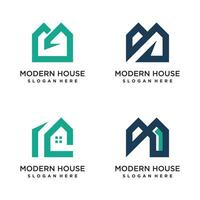 Modern house logo vector design with modern style concept and creative idea