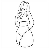 vector dibujo de un mujer, mujer cuerpo describir. resumen dibujo en línea Arte estilo