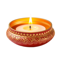 AI generated Diwali candle set isolated on transparent background png