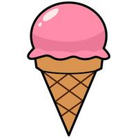 strawberry ice cream cone emote vector