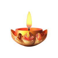 AI generated Diwali candle set isolated on transparent background png