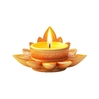ai generiert Diwali Kerze einstellen isoliert auf transparent Hintergrund png