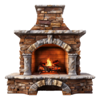 AI generated Outdoor fireplace isolated on transparent background png