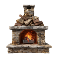 AI generated Outdoor fireplace isolated on transparent background png