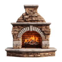 AI generated Outdoor fireplace isolated on transparent background png