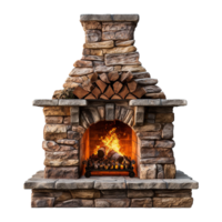 AI generated Outdoor fireplace isolated on transparent background png