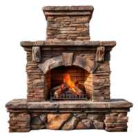 AI generated Outdoor fireplace isolated on transparent background png