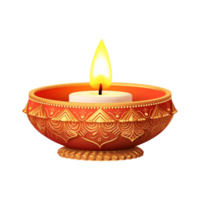 AI generated Diwali candle set isolated on transparent background png