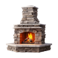 AI generated Outdoor fireplace isolated on transparent background png